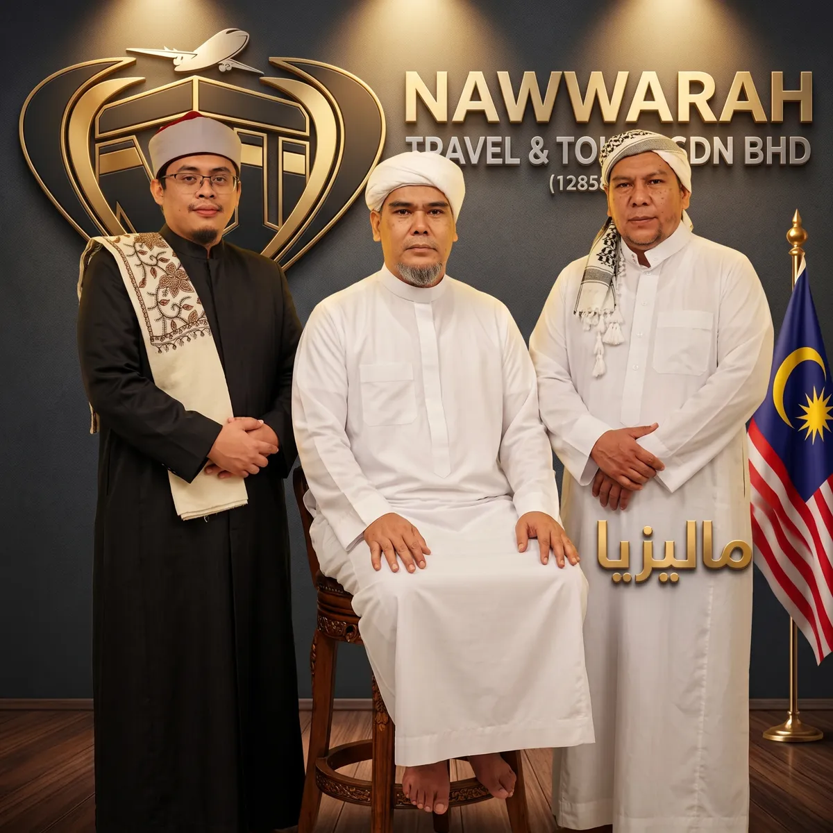 Barisan asatizah Nawwarah: Ust Nik Farid Faezuddin, Ustaz Hj Abdul Karim Hj Shamsudin dan Ust Udo